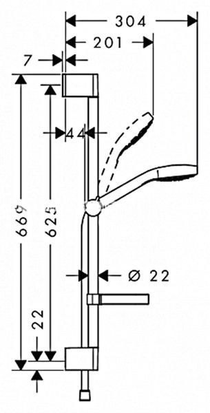 Hansgrohe Душовий набірCroma Select S Vario 65 см (26566400)