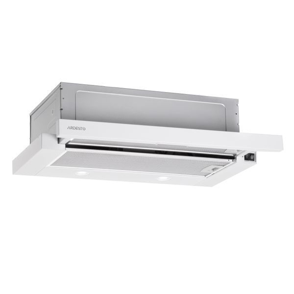 Витяжка Ardesto телескопічна, 60см, 700м3ч, метал, 2х1Вт LED, кнопкове, білий