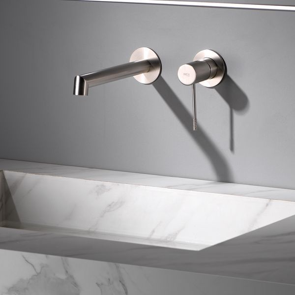 IMEX LINE BRUSHED NICKEL Змішувач для умивальника зі стіни, матовий нікель