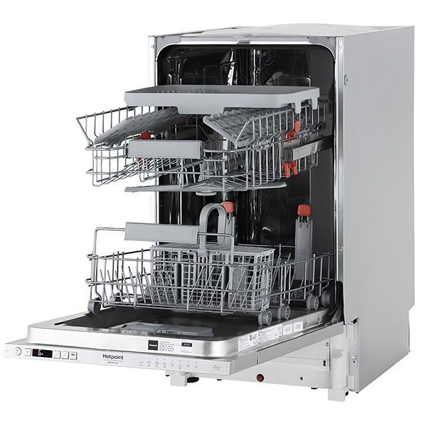 Посудомийна машина Hotpoint вбудована, 10компл., A++, 45см, дисплей, 3й кошик, білий