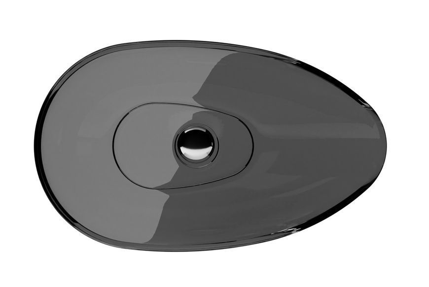 Умивальник на стільницю NEYA, Carbon Grey 60х35 клік-клак чорний мат