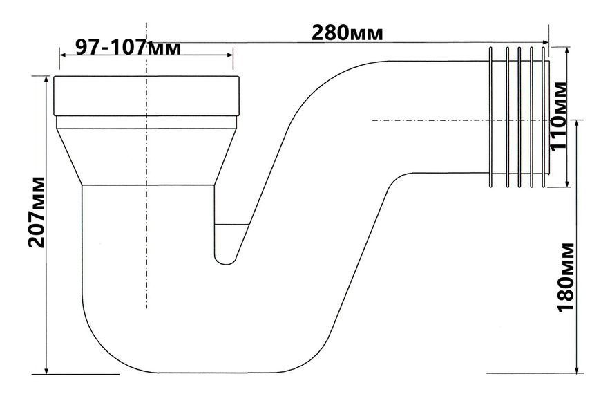 McALPINE Коліно для унітазу, 120 мм х 4" HC43