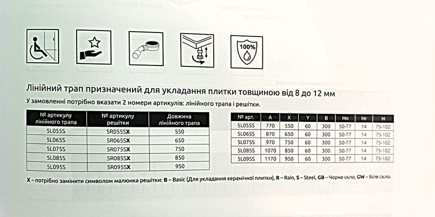 RADAWAY 5R105S решітка Steel