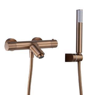 IMEX MONZA BRUSHED ROSE GOLD Термостатичний змішувач для ванни з душовим набором, PVD матове рожеве золото