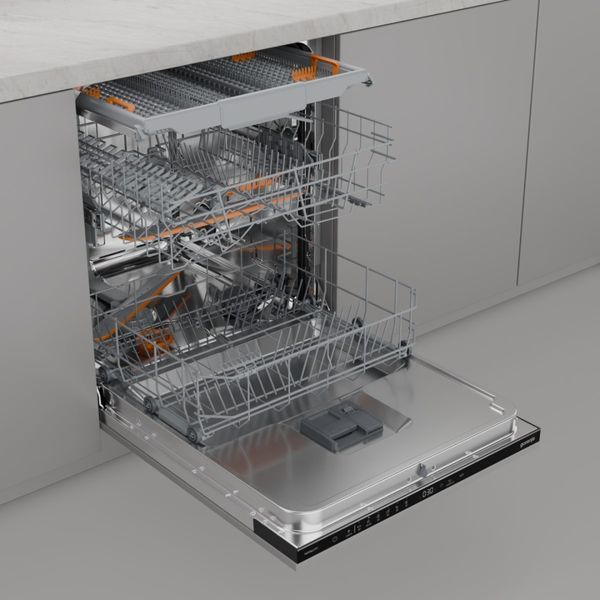 Посудомийна машина Gorenje вбудовувана, 16компл., A++, 60см, AquaStop, автоматичне відчинення, сенсорн.упр, 3и кошики, білий