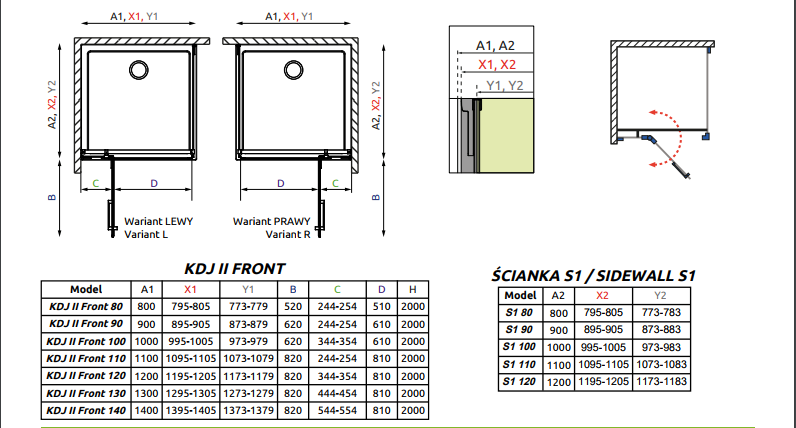 RADAWAY Душова кабіна Arta KDJ I 140x110 386457-03-01R+386046-03-01R+386023-03-01