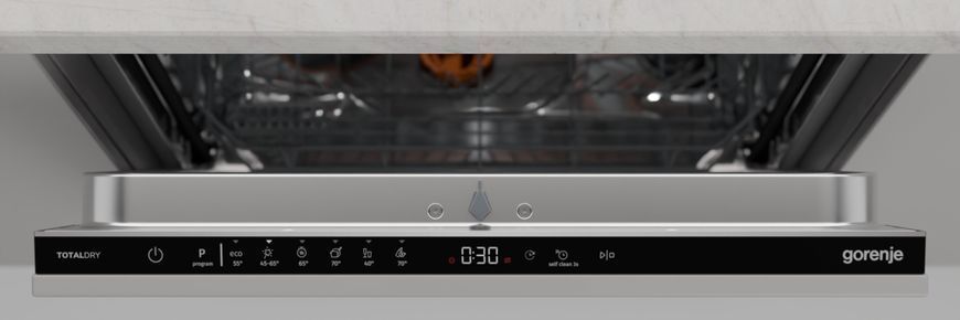 Посудомийна машина Gorenje вбудовувана, 16компл., A++, 60см, AquaStop, автоматичне відчинення, сенсорн.упр, 3и кошики, білий