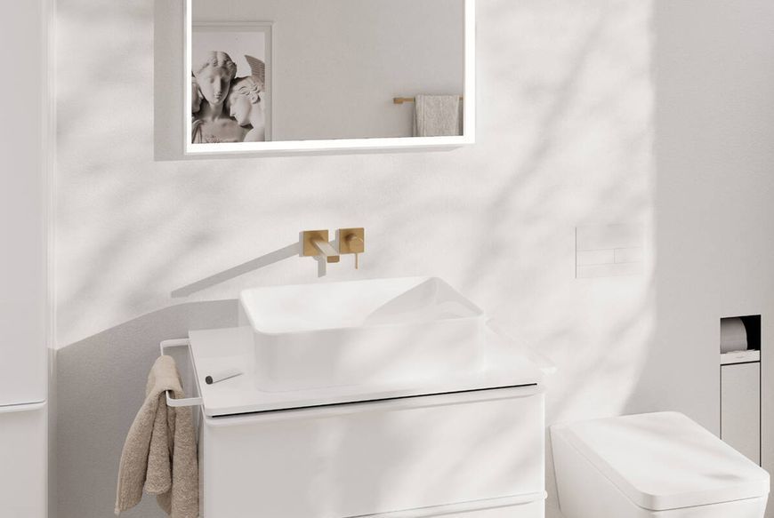 Hansgrohe XtraStoris Rock Вбудований тримач для туалетного паперу з йоржиком, дверцятами під облицювання плиткою, Matt White 56062700