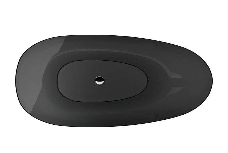 Ванна вільностояча XARA 160х75 Carbon Grey, з сифоном клік-клак чорний