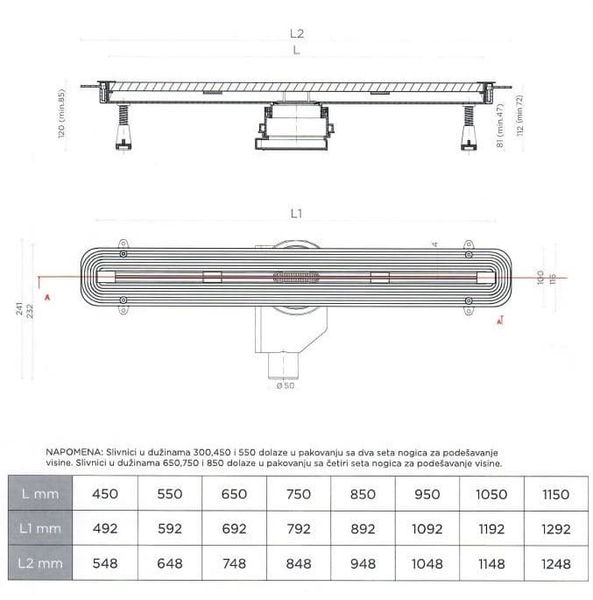 Душовий канал Pestan Confluo Slim Line 65 см (13100033) 13100033 фото