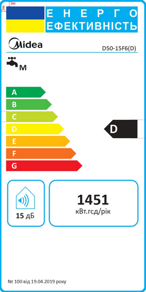 Водонагрівач MIDEA D50-15F6(D) 3206 фото
