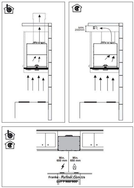 Витяжка Franke вбудовувана 70см, 1120м.куб/год, Box Flush Evo FBFE BK MATT A70, чорний