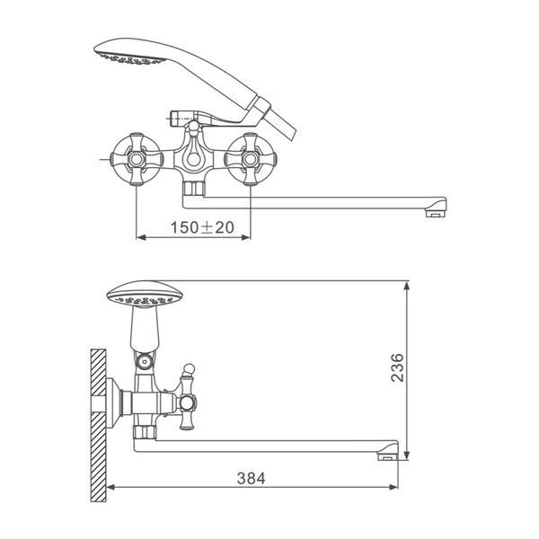 Смеситель для ванны GAPPO G2242, хром
