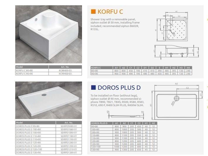 RADAWAY Душовий піддон Doros Plus D 100x80 SDRPD1080-01