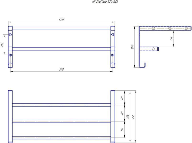 Hygge Family Полиця настінна HF Sheffield 520x256 (настінна) white mat
