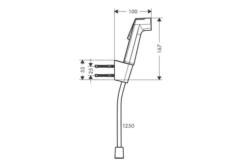 Hansgrohe Гігієнічний душ S EcoSmart зі шлангом 1,25 м та тримачем Chrome (29238000)
