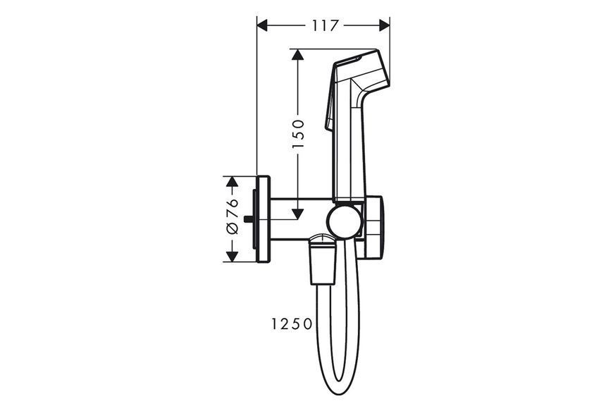 Hansgrohe Комплект гігієнічного душу S EcoSmart+ на змішану воду, Chrome (29232000)