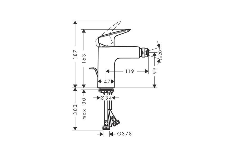 Hansgrohe Змішувач Logis для біде (71200000)