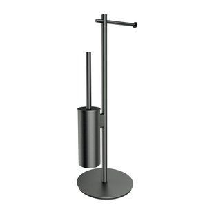 Йоржик з тримачем для туалетного паперу Omnires Modern Project graphite (MP60810GR)
