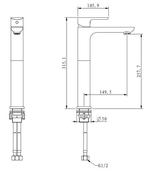 Смеситель для умывальника GAPPO G1048-2, белый/хром