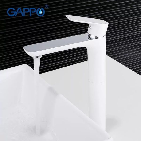 Смеситель для умывальника GAPPO G1048-2, белый/хром