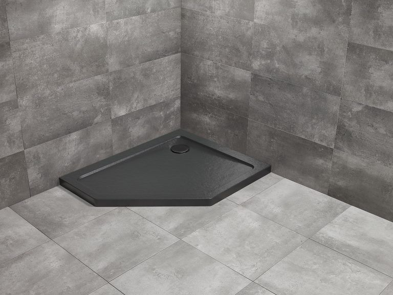 RADAWAY Душевой поддон Doros PT E 100x90R Stone черный