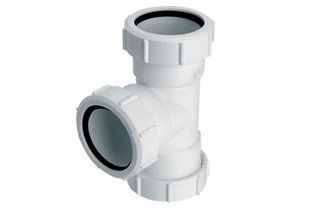 McALPINE Тройник пластиковый d 32 с гайками 32E-WH