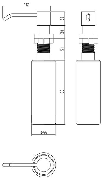 Бронзовий дозатор для миючих Nett DBr-300