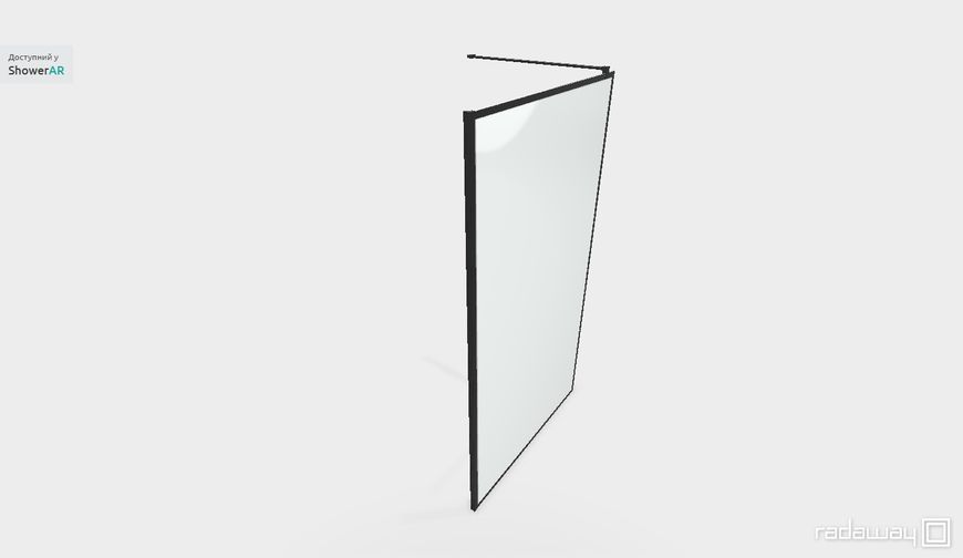 RADAWAY Душевая перегородка Nes Black Walk-in II Frame 70 см. стекло прозрачное 10013070-54-56