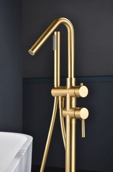 IMEX CORCEGA BRUSHED GOLD Підлоговий змішувач для ванни, PVD матове золото