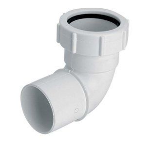 McALPINE Колено 90&deg; с гайкой d40, 40C-WH