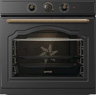 Духова шафа Gorenje електрична, 77л, A+, пара, дисплей, чорний