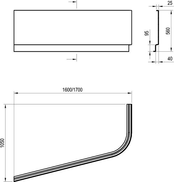 Панель для ванни Ravak Chrome 160x105 L