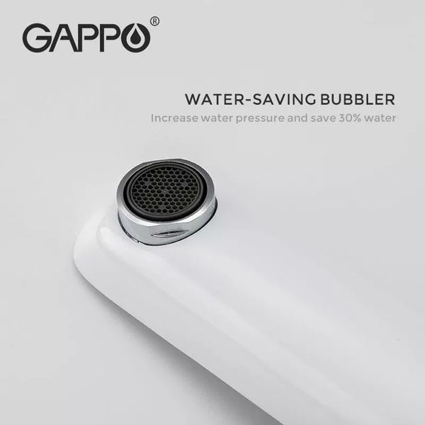 Смеситель для умывальника GAPPO G1048-22, белый/хром