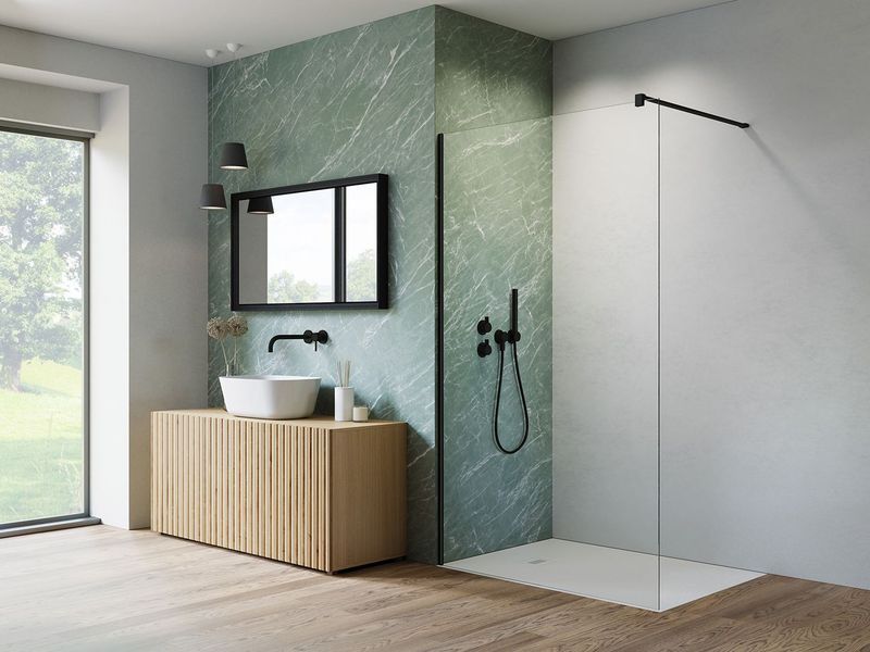 RADAWAY Душова перегородка Nes Black Walk-in II 100 см. скло прозоре 10013100-54-01