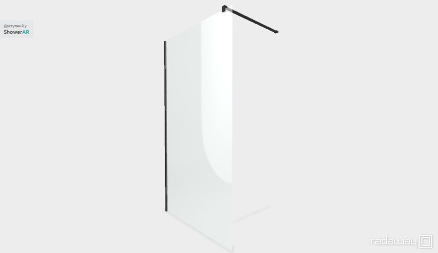 RADAWAY Душова перегородка Nes Black Walk-in II 100 см. скло прозоре 10013100-54-01