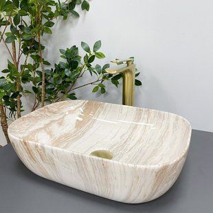 Умивальник (раковина) VBI RAVENNA TRAVERTINE GLOSSY накладний