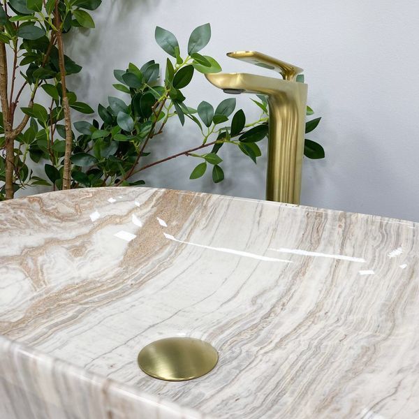 Умивальник (раковина) VBI RAVENNA TRAVERTINE GLOSSY накладний