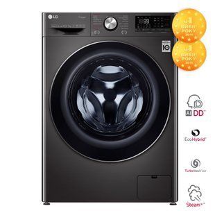 Прально-сушильна машина LG фронтальна, 10.5(7)кг, 1400, А, 56см, дисплей, пара, інвертор, чорний
