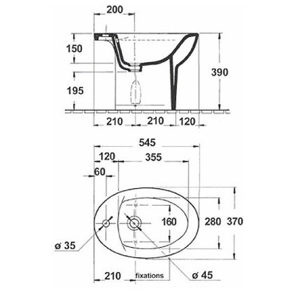 Jacob Delafon PATIO EBB0002-00 биде напольное Белое